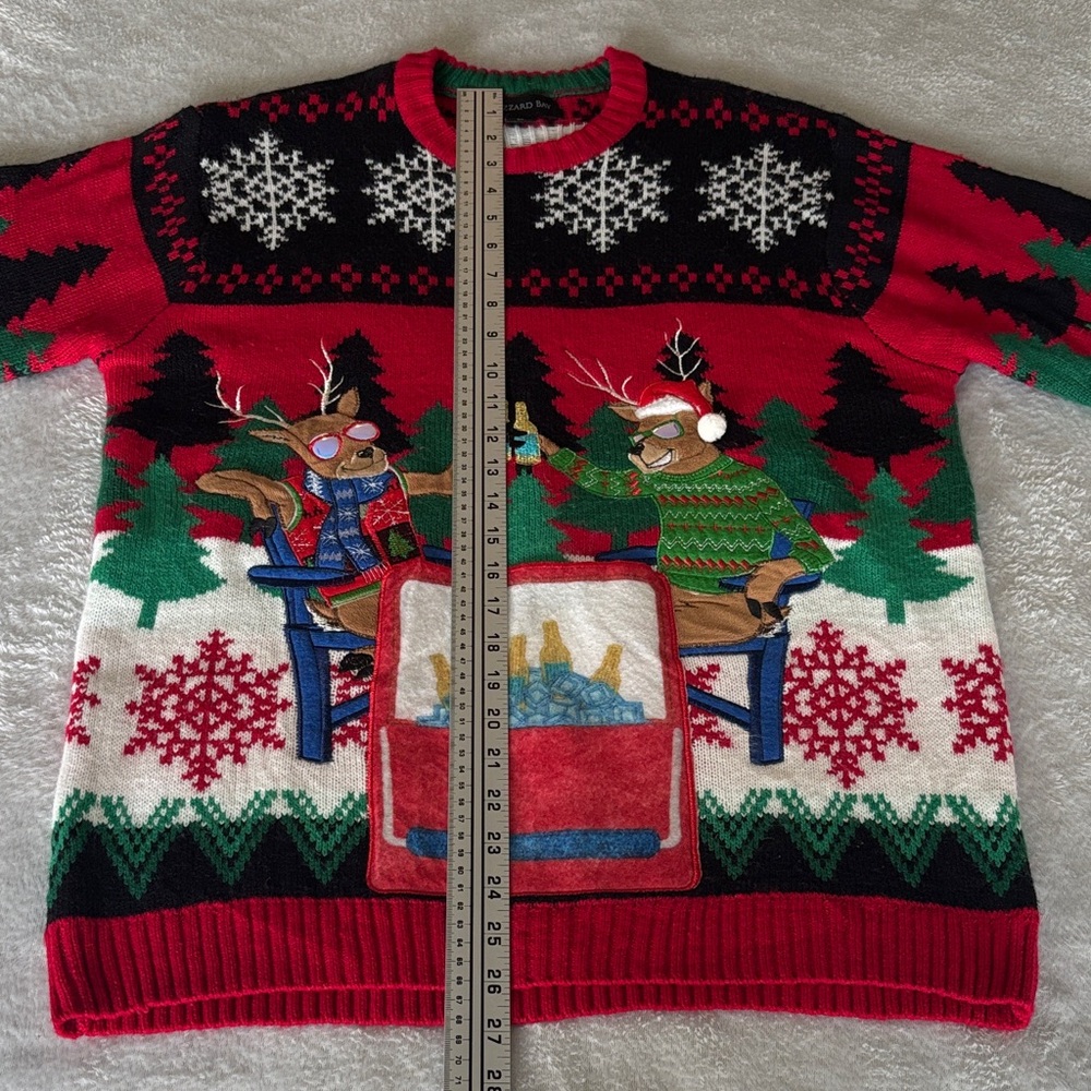 Ugly Christmas Sweater Men's Novelty Holiday Beer Crewneck Sweater Size M - Picture 9 of 11